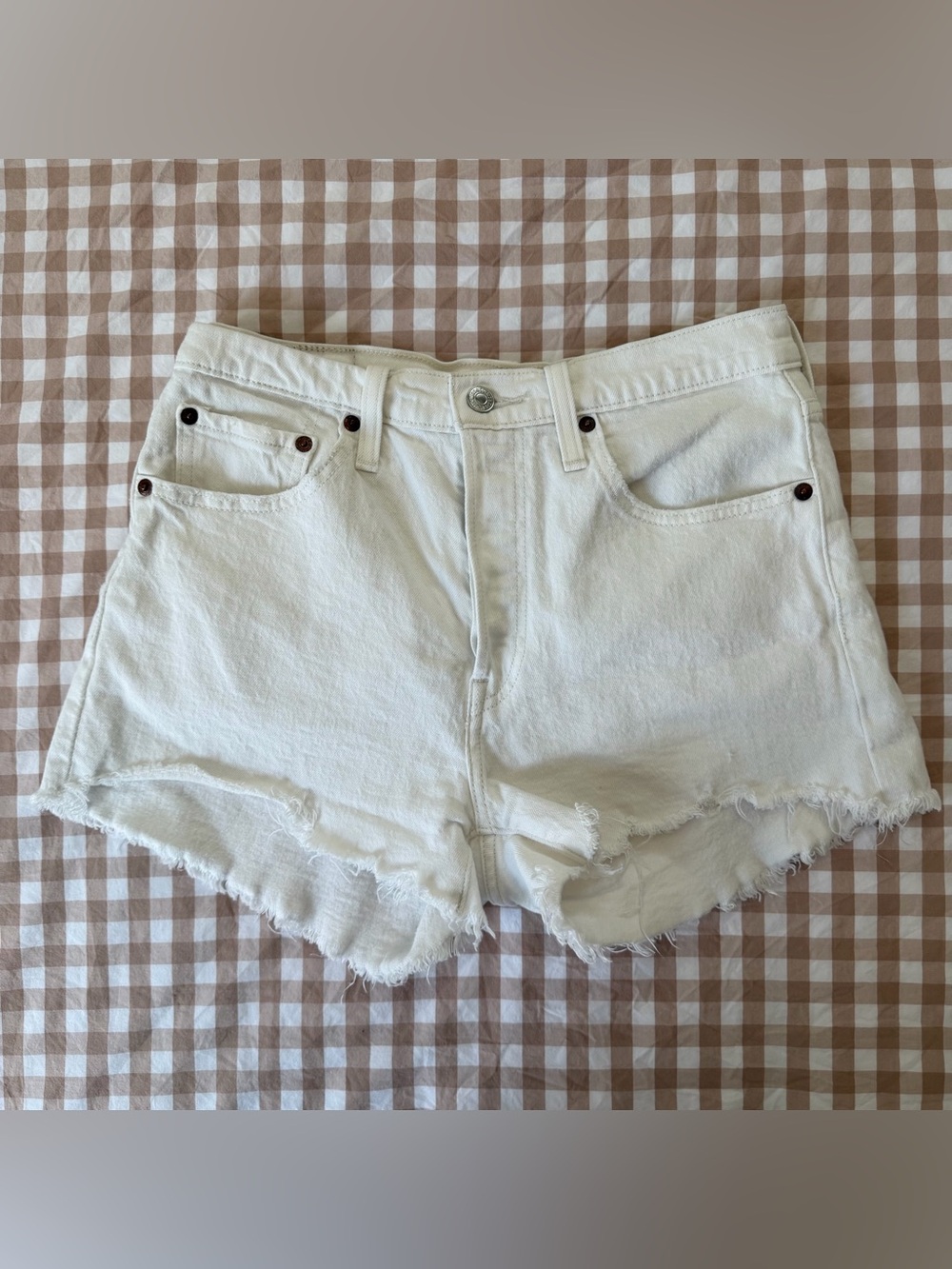 Levi’s 501 White Denim Shorts